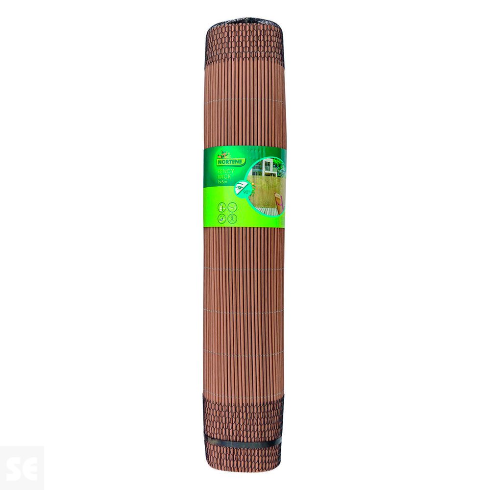 Mimbre Sintético Fency Wick Marrón Oscuro 1,5x3 m