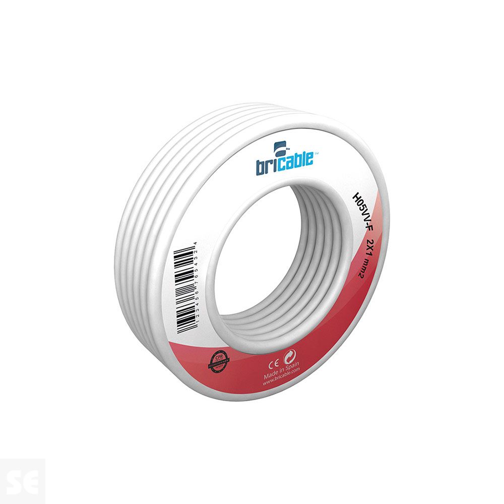 Cable Manguera Blanco Ho5-Vvf 2x1 mm Rollo 5 m