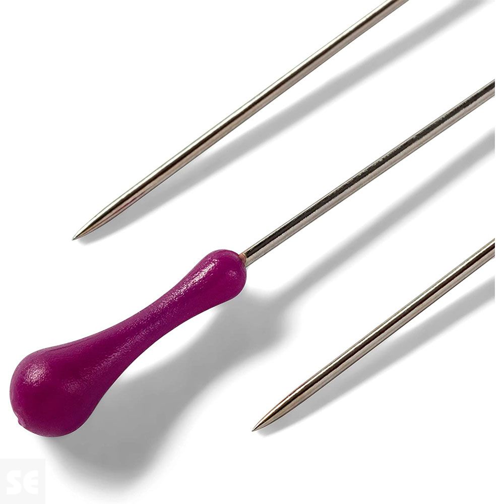 Alfileres Acero con Mango Plateado Violeta Ref.028800