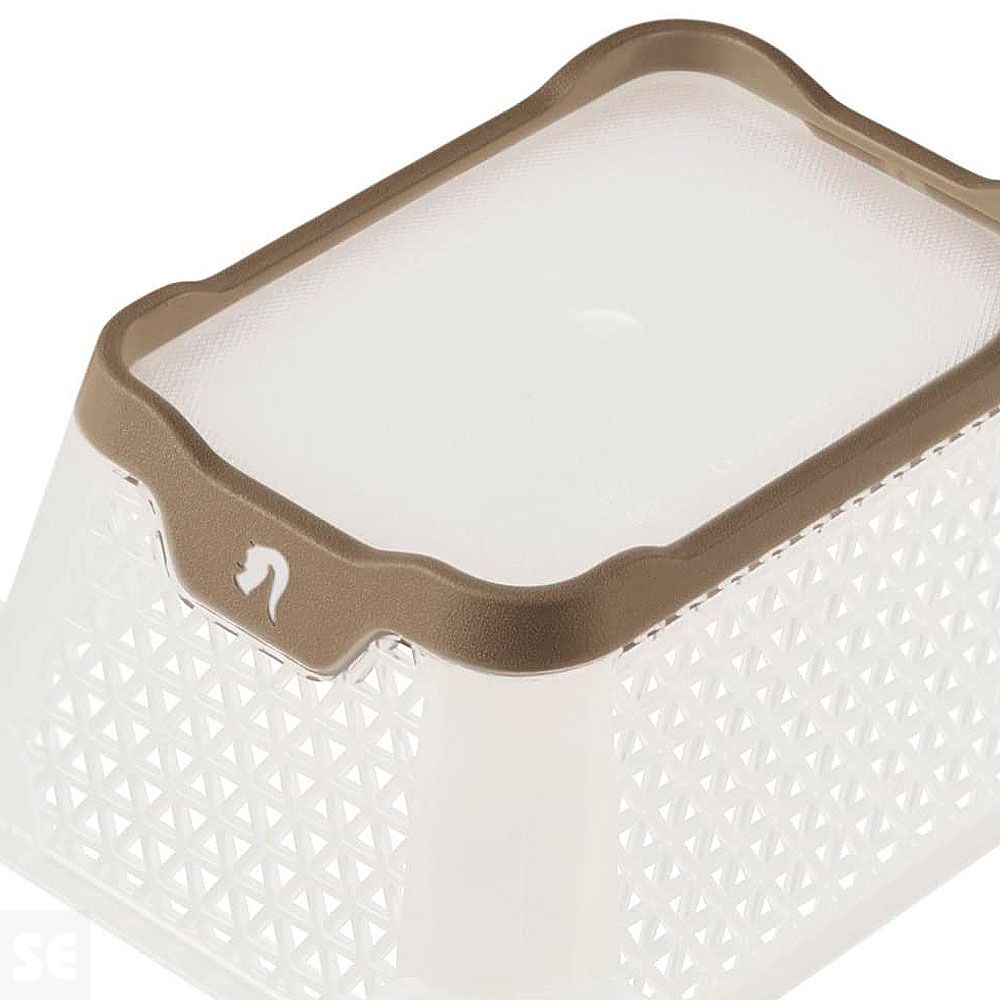 Cesta Organizadora Plástico Gris 16x12x7 cm