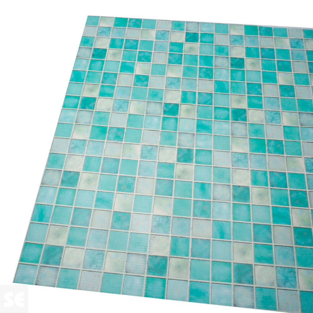 Plancha de Polipropileno celular estampado mosaico verde