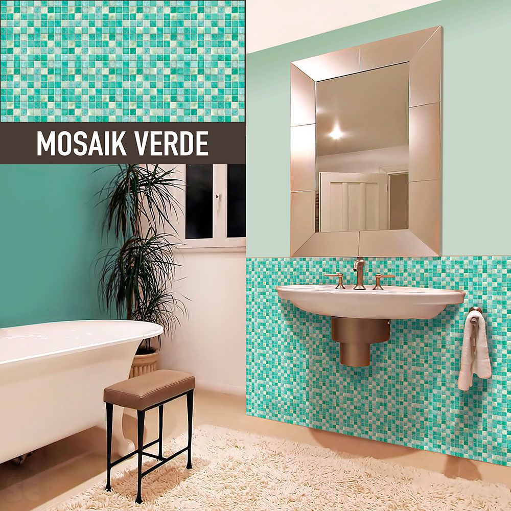 Plancha de Polipropileno celular estampado mosaico verde