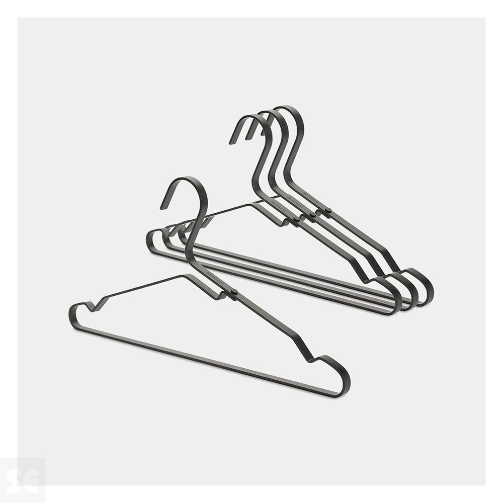 Perchas de Aluminio Negro 4 uds.