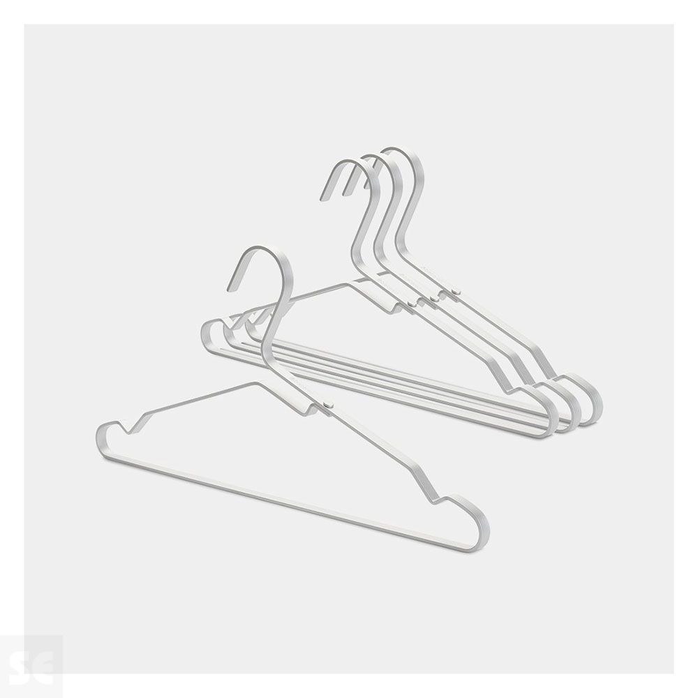 Perchas de Aluminio Plata 4 uds.