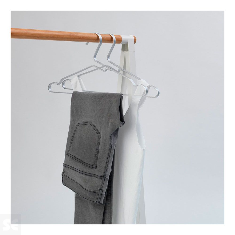 Perchas de Aluminio Plata 4 uds.