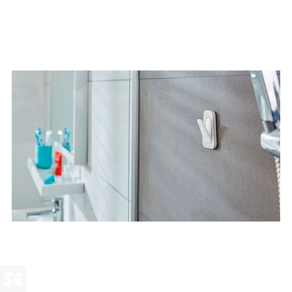 Powerstrips Waterproof Gancho Acero Y Blanco Grandes + Tiras