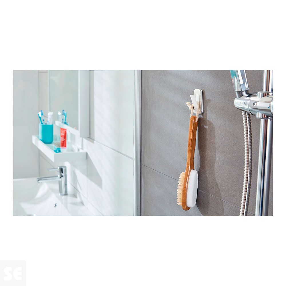 Powerstrips Waterproof Gancho Acero Y Blanco Grandes + Tiras