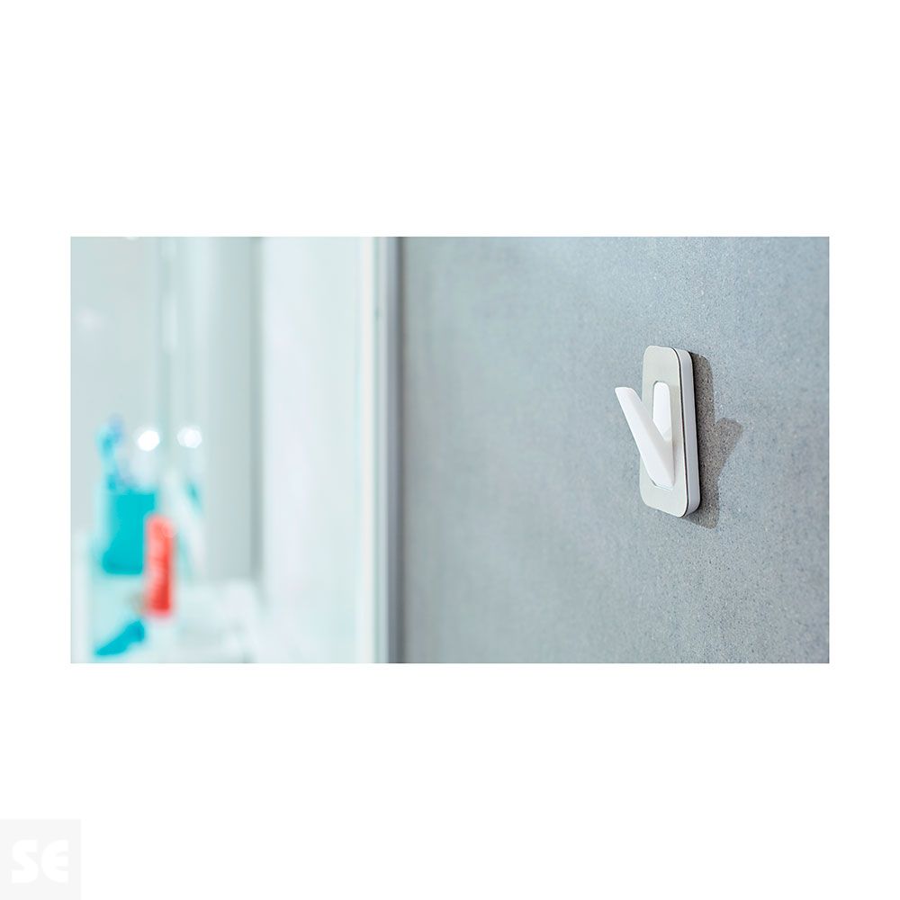 Powerstrips  Waterproof Gancho Acero Y Blanco Pequeño + Tiras