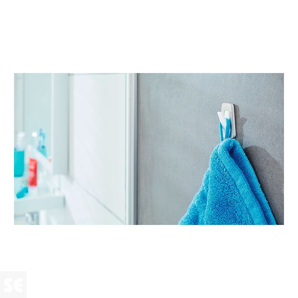 Powerstrips  Waterproof Gancho Acero Y Blanco Pequeño + Tiras