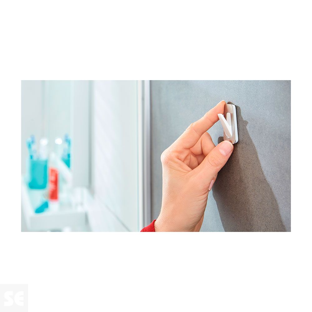 Powerstrips  Waterproof Gancho Acero Y Blanco Pequeño + Tiras