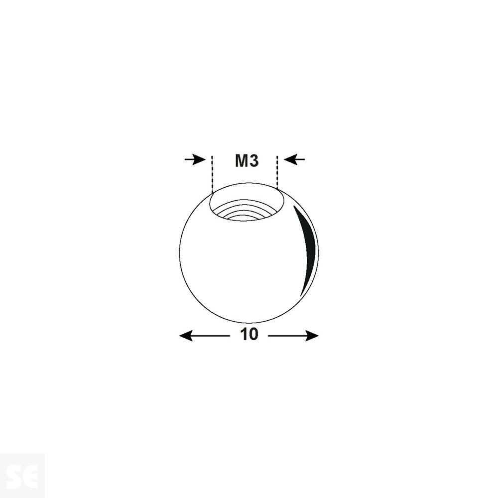 Tuerca de Bola M3x10 Latón