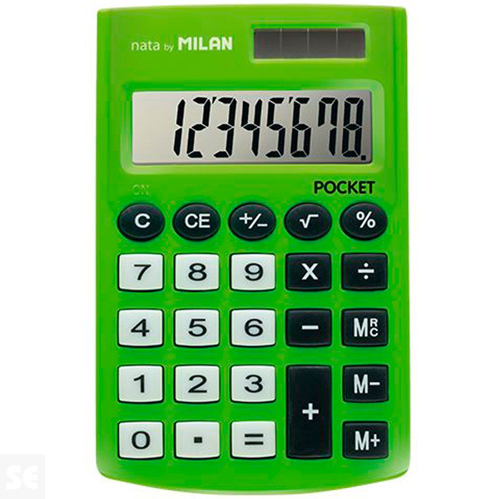 Calculadora Pocket 8 Dígitos Verde Funda