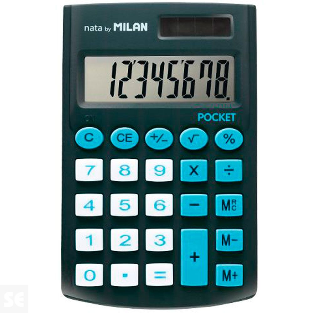 Calculadora Pocket 8 Dígitos Negra Funda