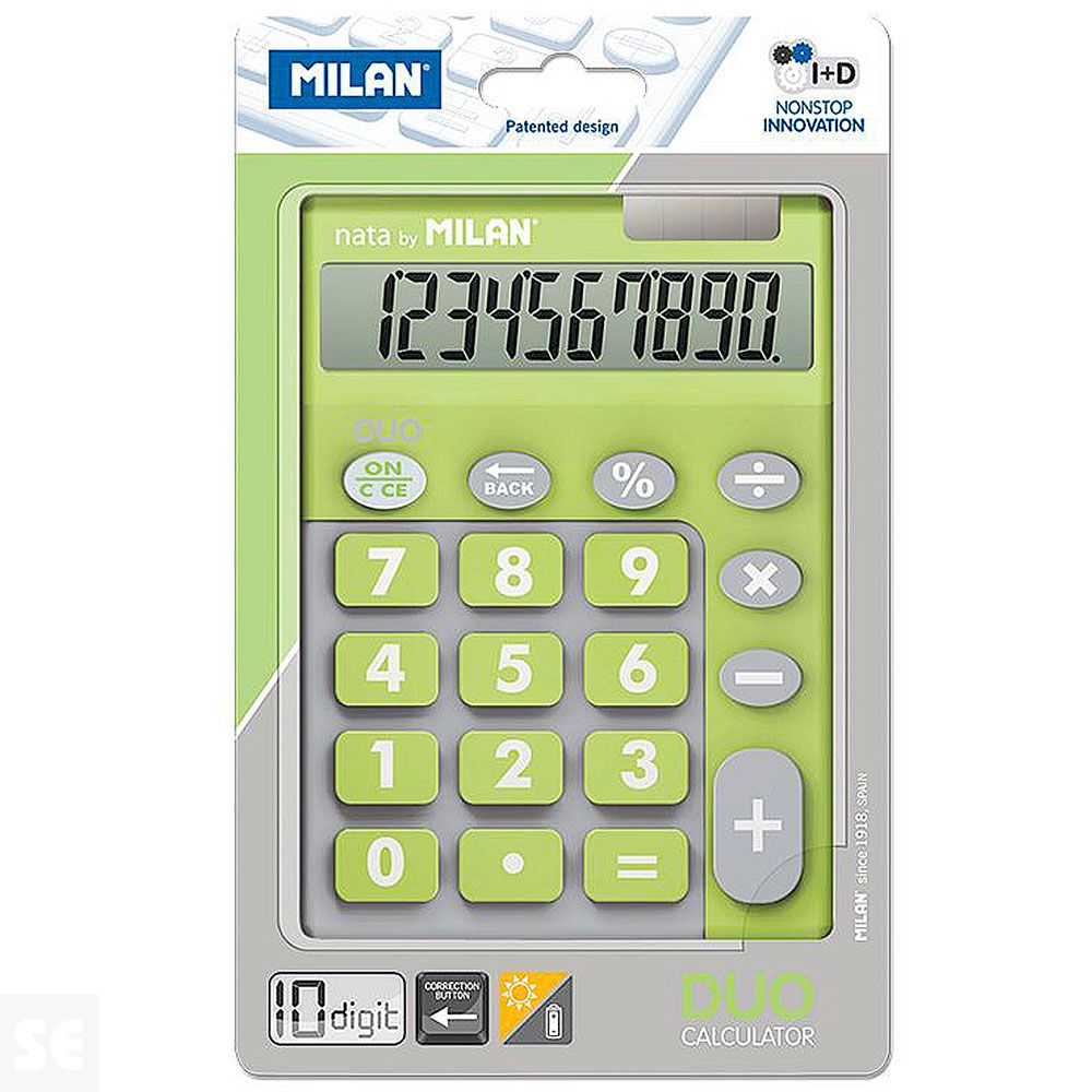 Calculadora Duo 10 Dígitos Verde Teclas Grandes