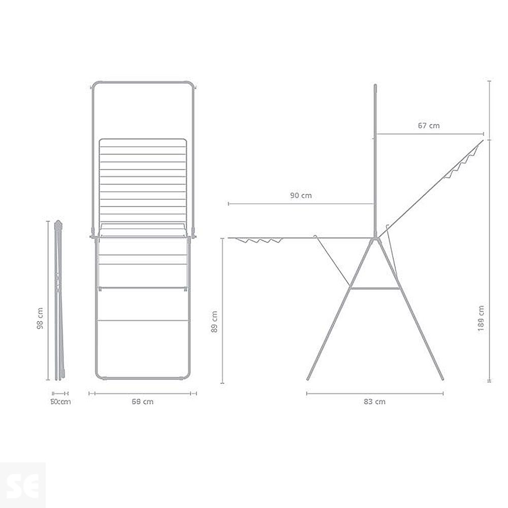 Tendedero de Alas 25 m Matt Black Barra Perchas 25 m