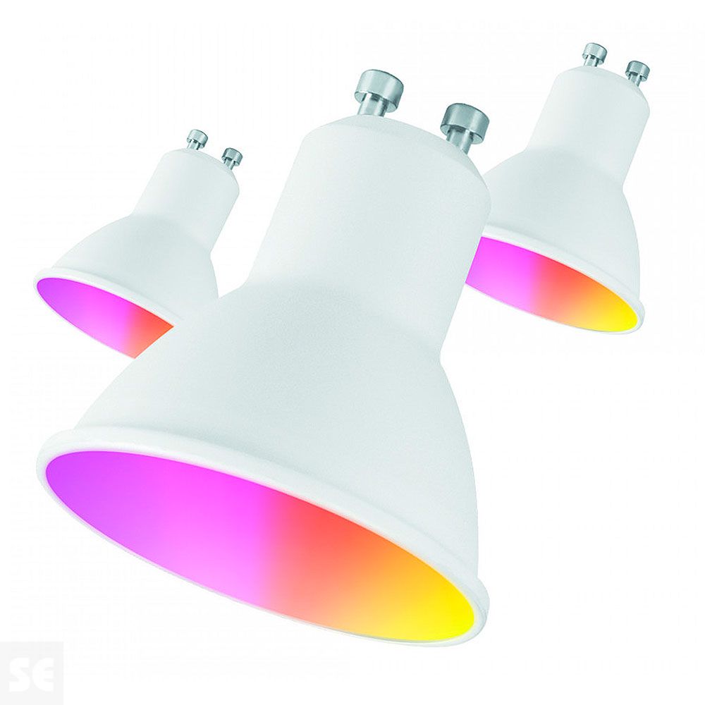 Muvit Io Pack 3 Bombillas Gu10 400 lm, 5.5 w, Rgb+Cct