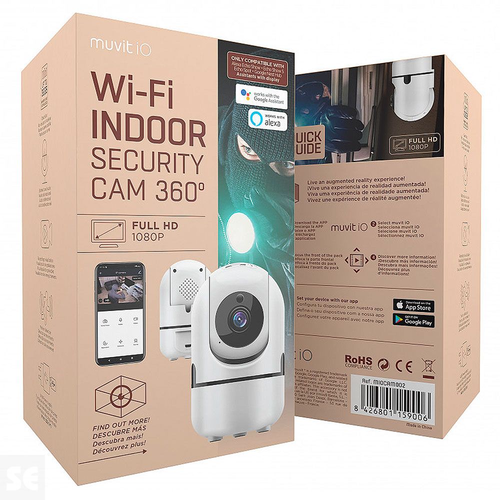 muvit iO cámara de seguridad WIFI full HD 1080P Interior Rotativa 360º