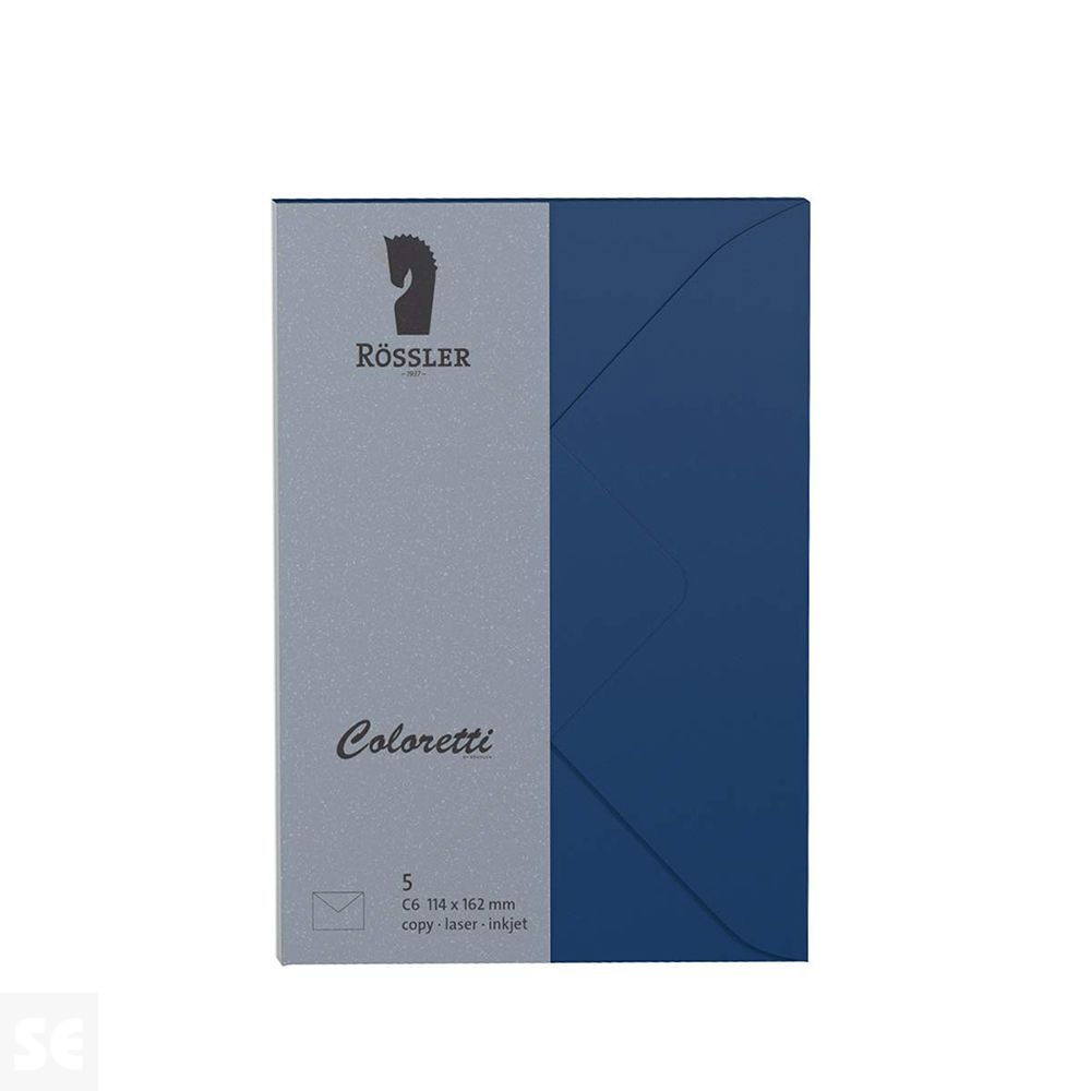 Sobre C-6 Papel 100Gr Azul Jeans 105x148Mm (5U.)