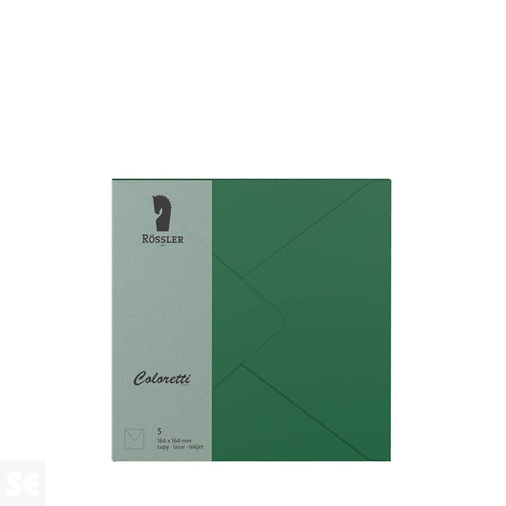 Sobre Cuadrado Papel 100Gr Verde Oscuro 164x164Mm (5U.)