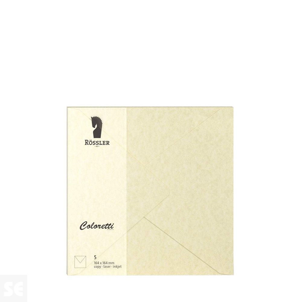 Sobre Cuadrado Papel 100Gr Pergamino Crema 164x164Mm (5U.)