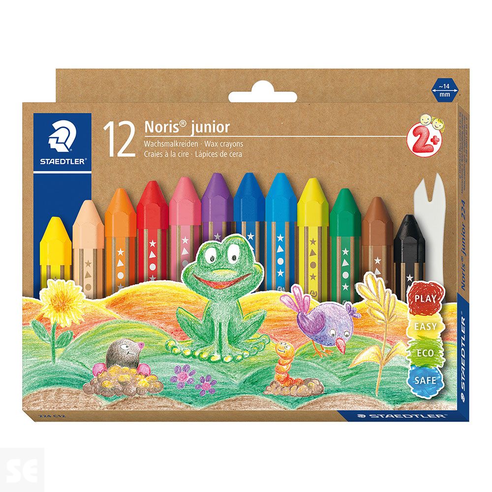Estuche de Cartón Surtidos 12 Crayones Espátula Noris Junior