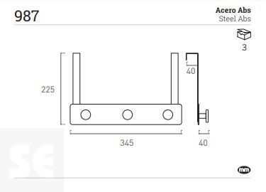 Percha Sobrepuerta Metal Blanco 3 Pomos Blancos