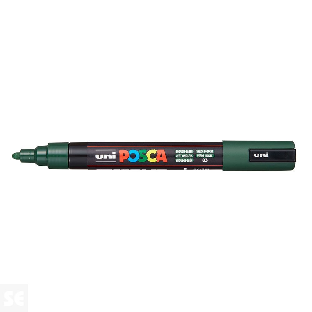 Rotulador Pintura Posca Verde Inglés Pc-5m 1,8-2,5mm