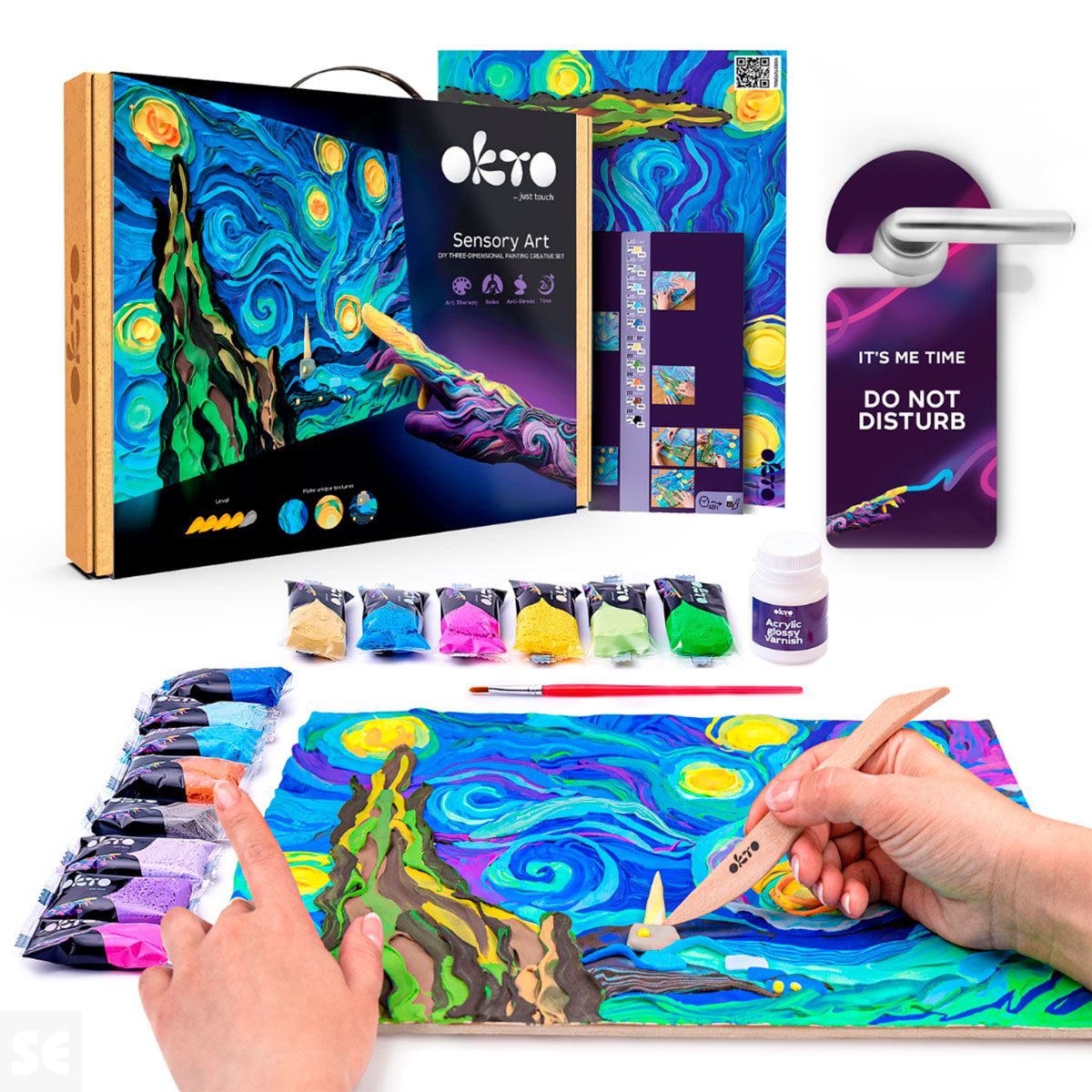 Conjunto Creativo Pintura 3d Diy Noche Estrellada 30x40cm