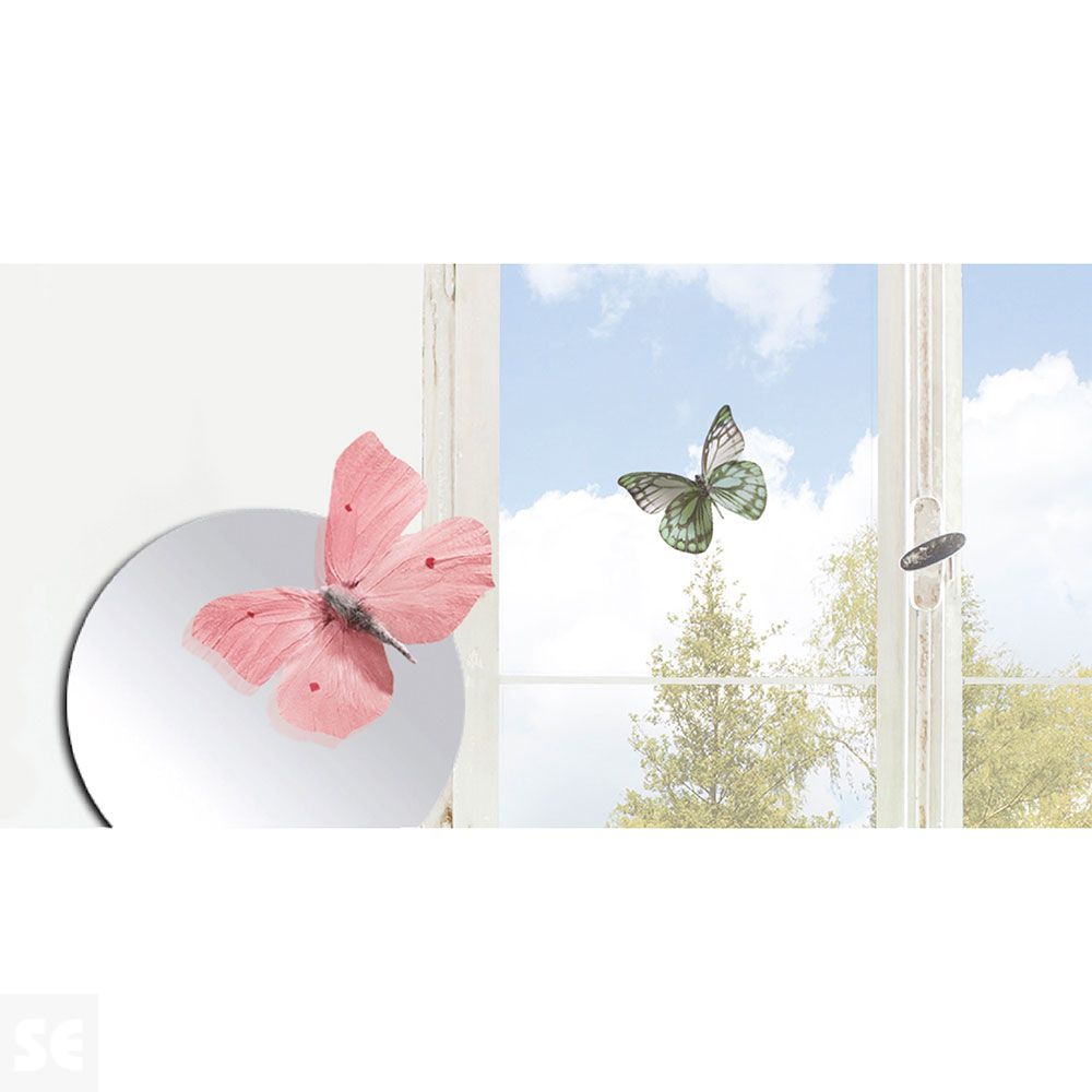 Decoracion 3D Transp.- Mariposas Color Pastel (8x6,5Cm A 14x11Cm