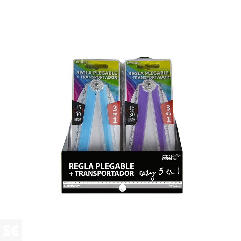 Regla Plegable C/Transportador 15Cm-30Cm