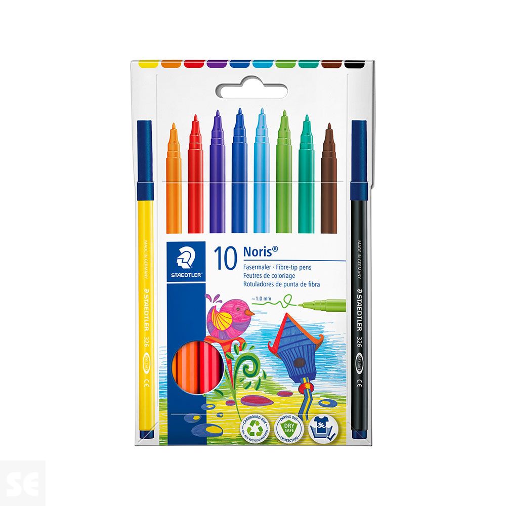 Estuche de Cartón Surtidos 10 Rotuladores Noris 326