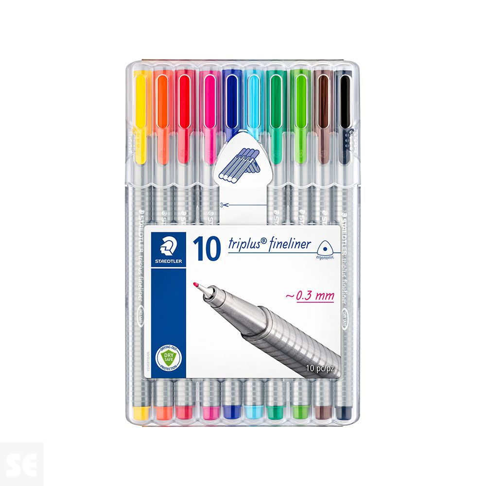 Estuche Exclusivo Staedtler Surtido 10 Rotuladores Triplus® Fineliner 334