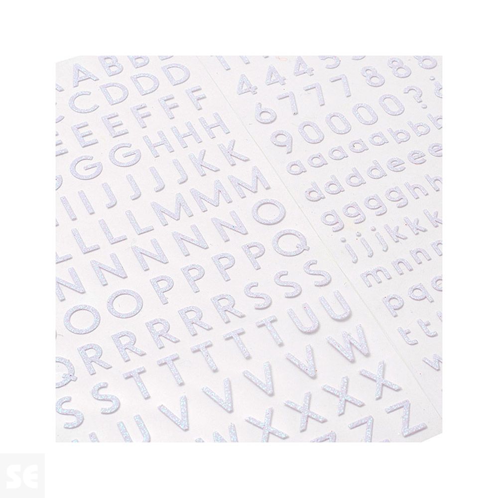 Pegatinas Alfabeto 304u. White Glitter 346655