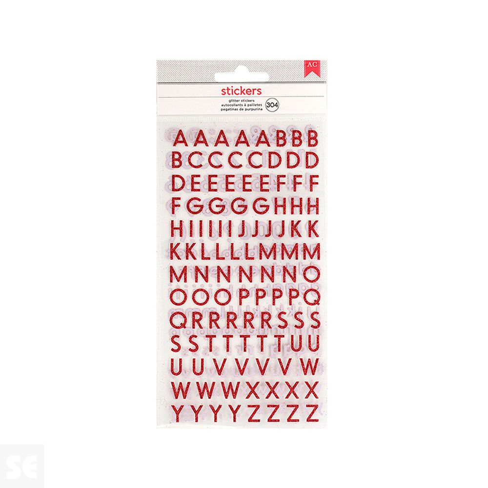 Pegatinas Alfabeto 304u. Red Glitter 346657