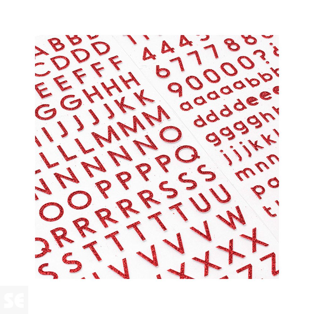 Pegatinas Alfabeto 304u. Red Glitter 346657