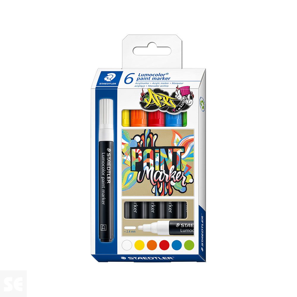 Estuche de Cartón Surtidos 6 Marcadores Lumocolor® Paint Marker 349