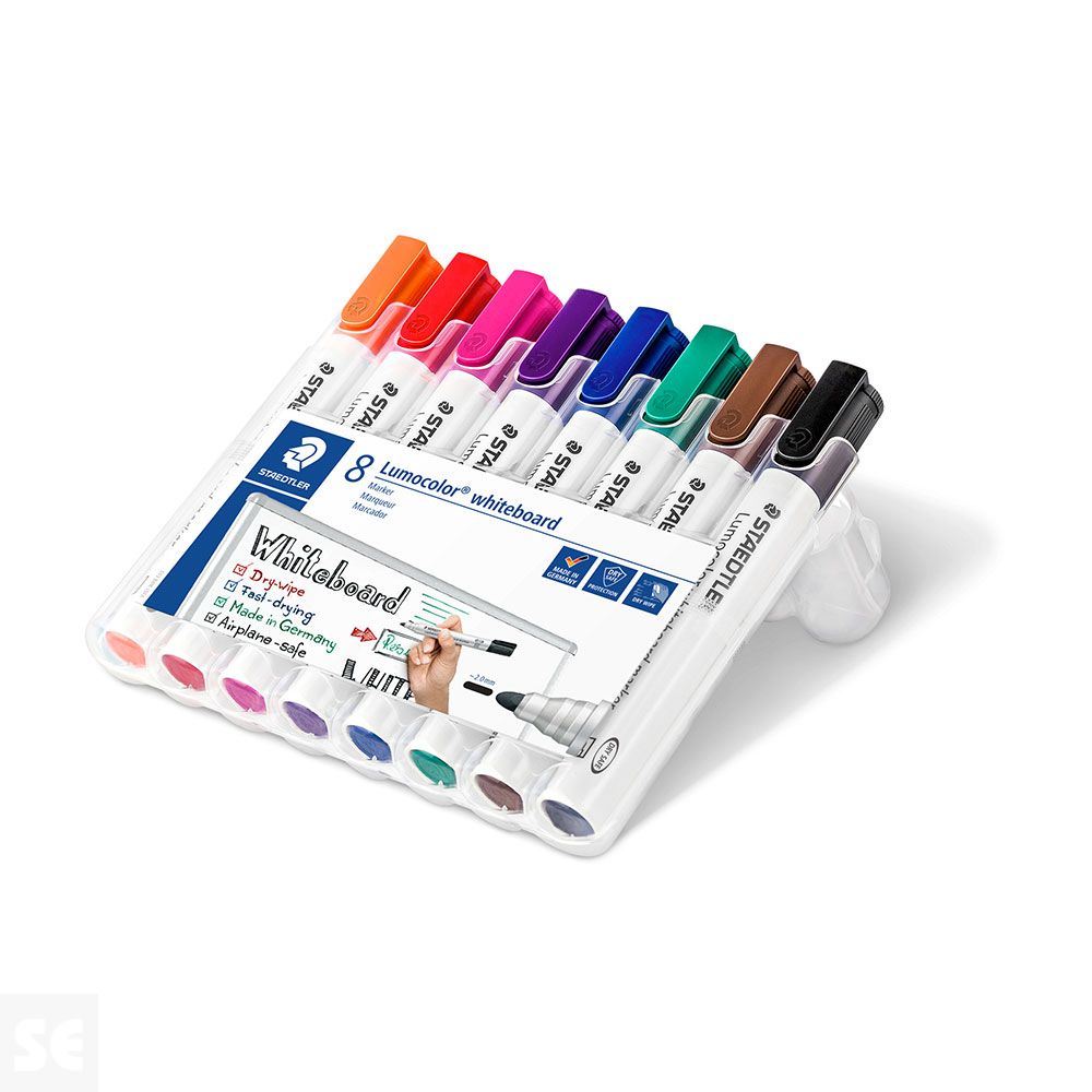 Estuche Exclusivo Staedtler Box 8 Marcadores Lumocolor® Whiteboard Marker 351