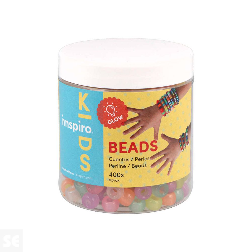 Cuentas Plástico Grosella 400 uds. aprox. Multicolor Fluorescente 9mm-4mm 359002