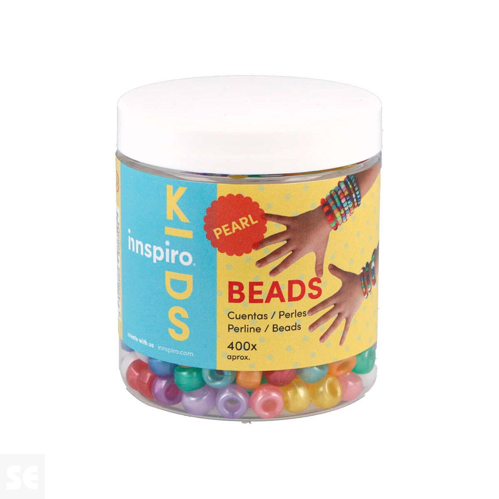 Cuentas Plástico Grosella 400 uds. aprox. Multicolor Nacarado 9mm-4mm 359005