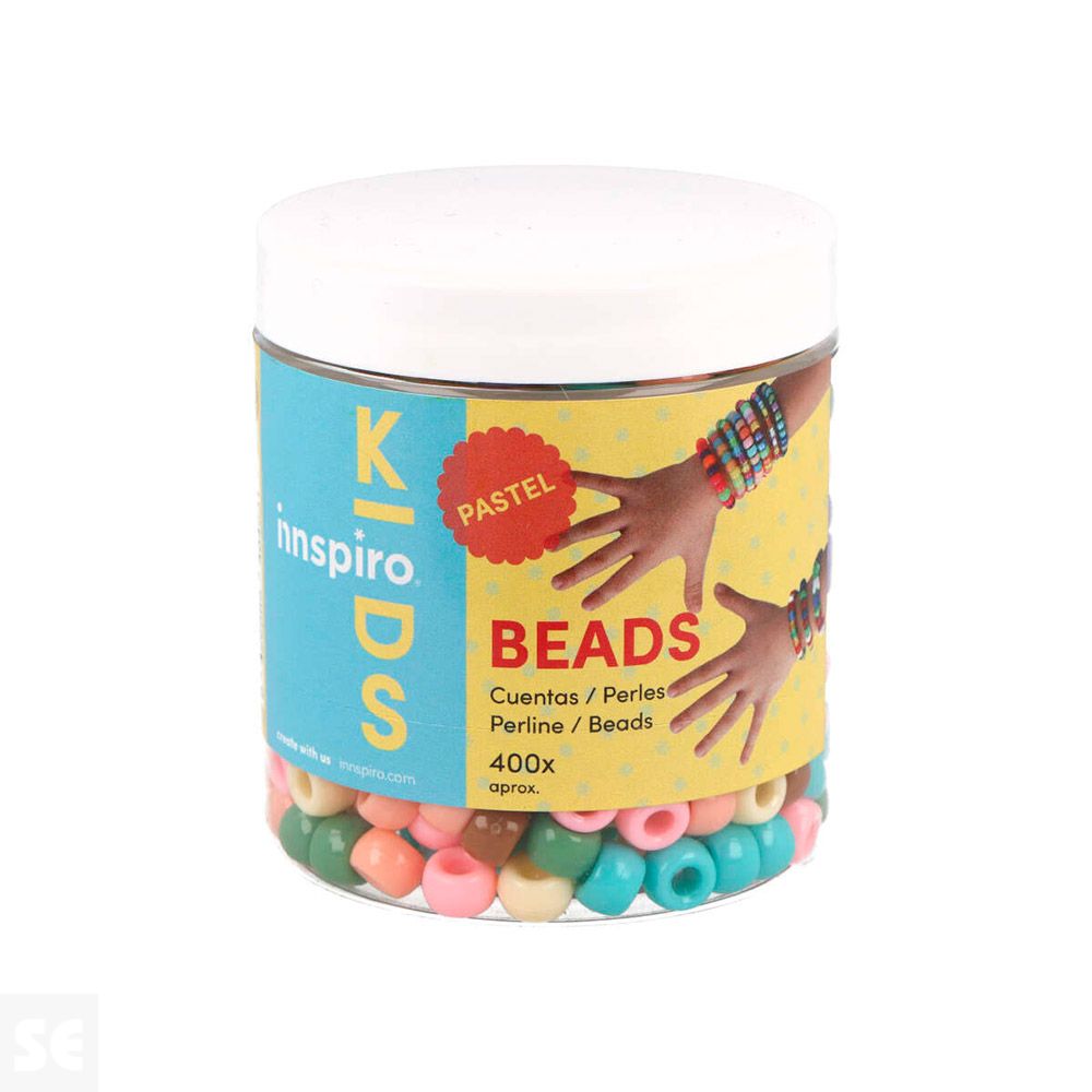 Cuentas Plástico Grosella 400 uds. aprox. Multicolor Pastel 9mm-4mm 359008