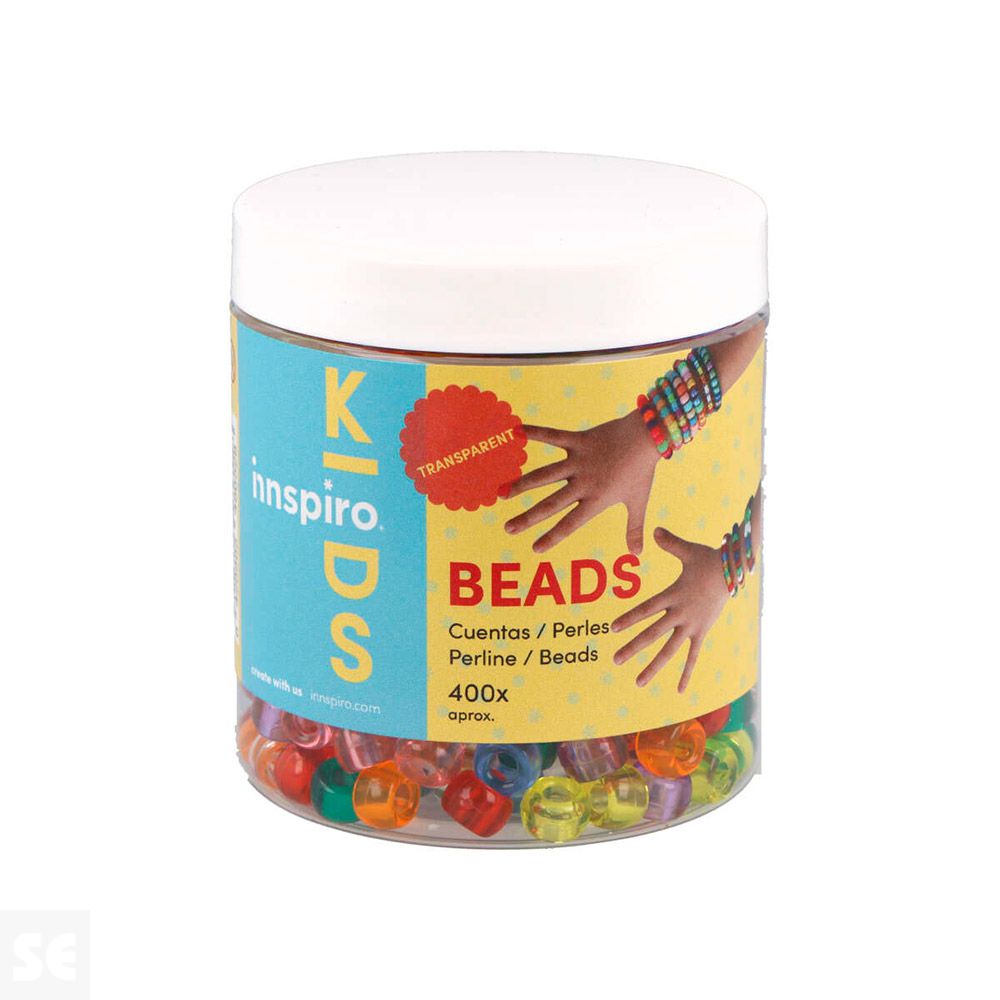 Cuentas Plástico Grosella 400 uds. aprox. Multicolor Transp. 9mm-4mm 359009