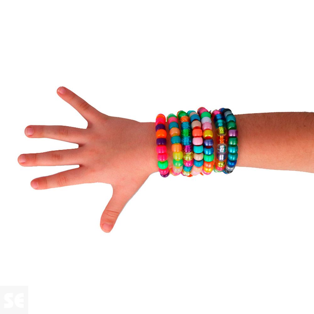 Cuentas Plástico Grosella 400 uds. aprox. Multicolor Transp. 9mm-4mm 359009