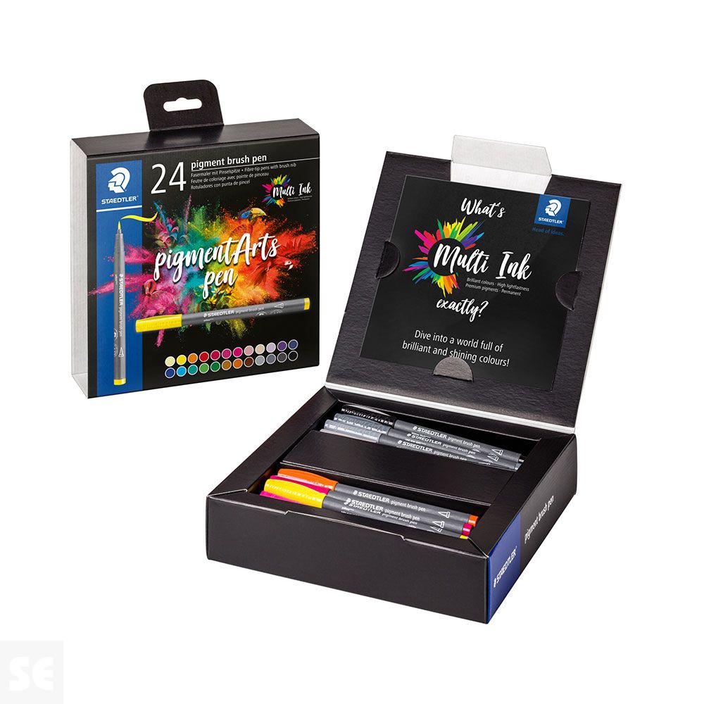 Estuche de Cartón Colores Surtidos 24 Rotuladores Pigment Brush