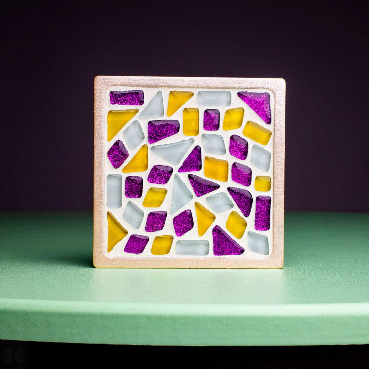 Kit de Creatividad 2 Posavasos Cuadrados Mosaico de Cristal