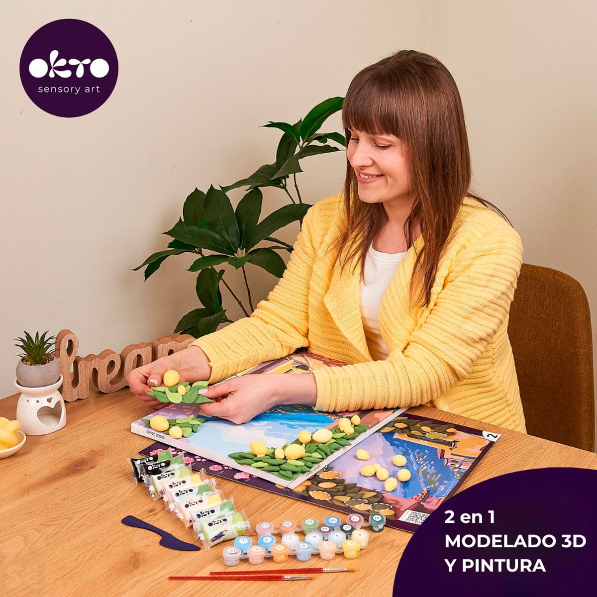 Kit de Modelado 3d + Pintura Lemon Weekend & Ideyka 30x40cm