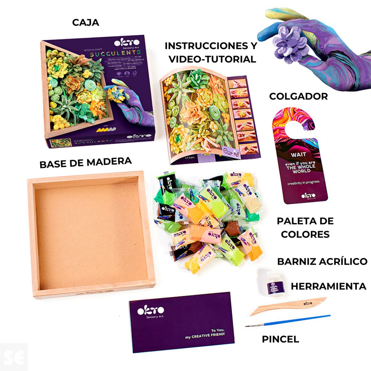 Suculentas Diy de Wood&Craft Energía 21x21cm