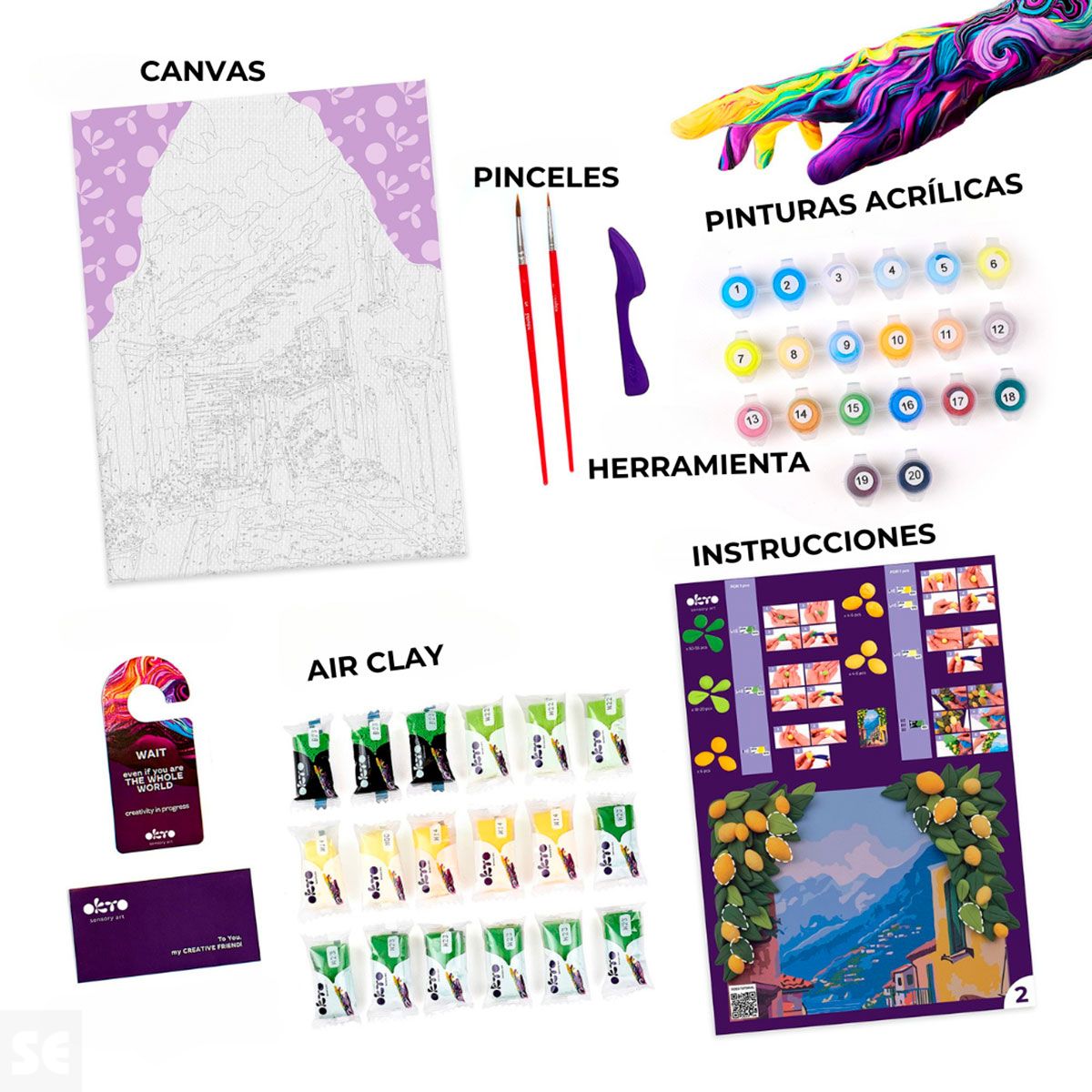 Kit de Modelado 3d + Pintura Lemon Weekend & Ideyka 30x40cm