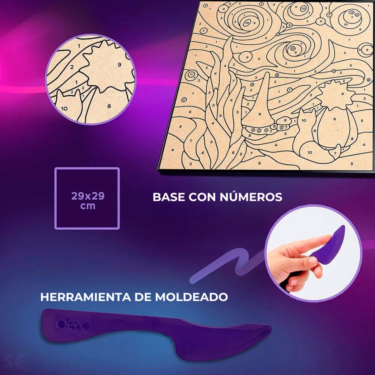 Set pintar por números EL PRINCIPITO de arte sensorial air clay