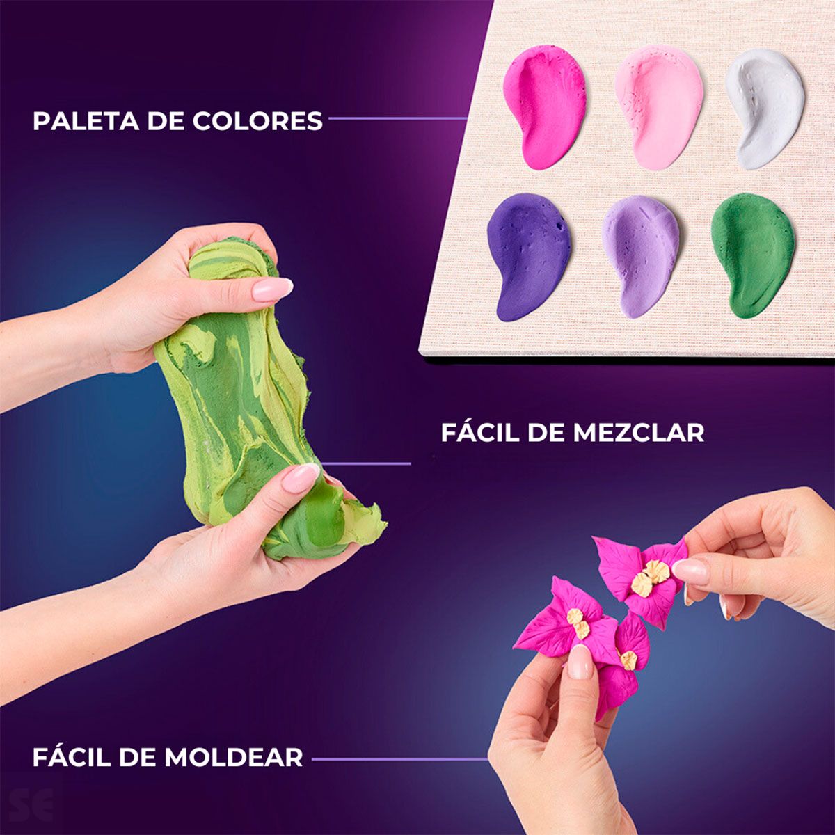 Flores Diy Madera y Man. Inspiración 21x21cm