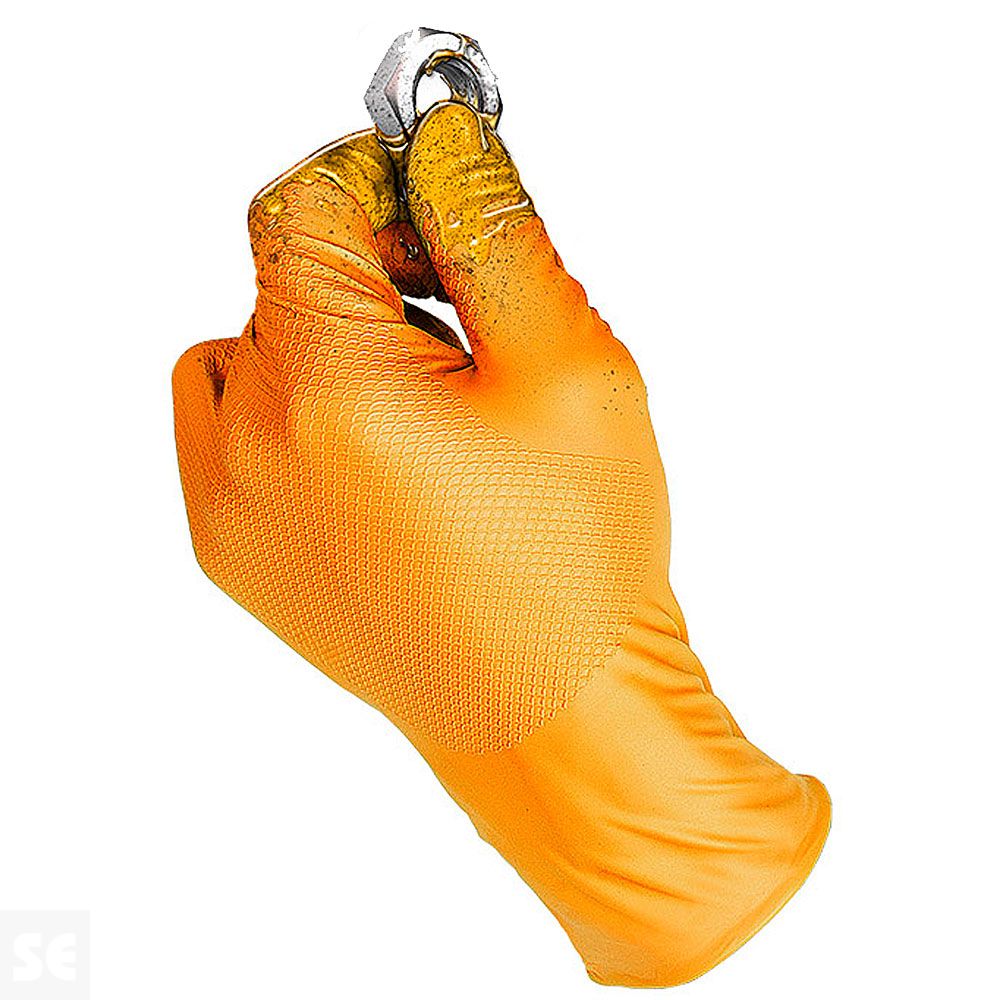 Guante Desechable Naranja Talla L